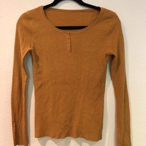 Mustard Yellow long-sleeved ripped top